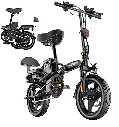Electric Bike : Leifeng Tower High-speed Electric Bikefor Adults Foldable Bike With 350W Brushless Motor 14" Wheel 48V 10-25AH Removable Waterproof And Dustproof Lithium Battery (Size : 10AH)