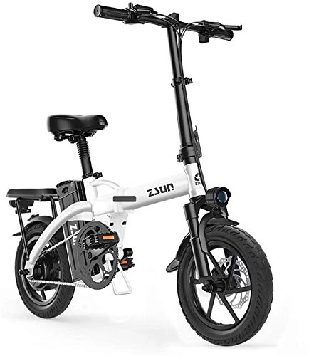 Electric Bike : Leifeng Tower High-speed Fast Electric Bikes for Adults Electric Bike for Adults 48V Urban Commuter Folding E-bike Folding Electric Bicycle Max Speed 25 Km / h Load Capacity 150 Kg (Color : White)