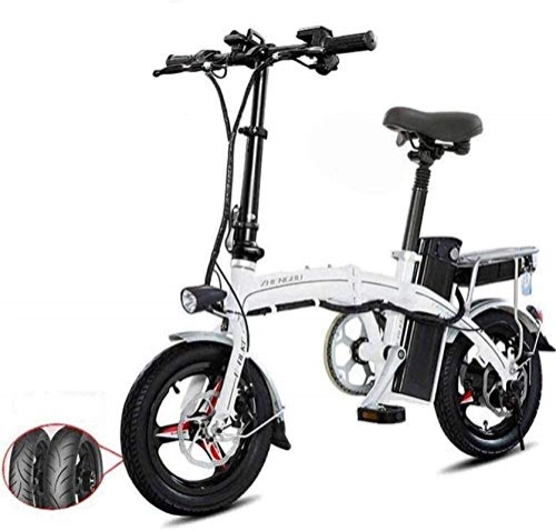 Electric Bike : Leifeng Tower High-speed Fast Electric Bikes for Adults Lightweight Aluminum Folding E-Bike with Pedals Power Assist and 48V Lithium Ion Battery Electric Bike with 14 inch Wheels and 400W Hub Motor