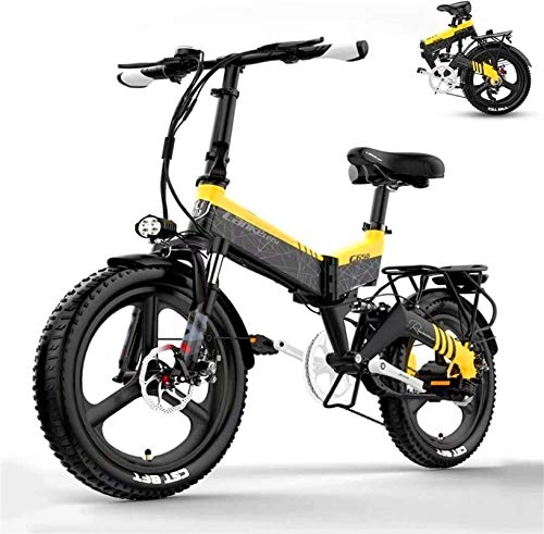 Electric Bike : Leifeng Tower High-speed Lightweight Folding Electric Bicycle for Adults, 48 ?Inches Removable High-Capacity 20 Inches City E Bikes, 12.8 / 10.4Ah Lithium-Ion Battery (For Men of 10 Generations)