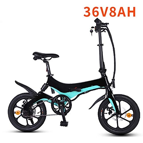Electric Bike : Leilims Folding Electric Bike Lightweight Foldable Compact eBike For Commuting Leisure - 2 Wheels, Rear Suspension Pedal Assist Unisex Bicycle 250W / 36V, 3