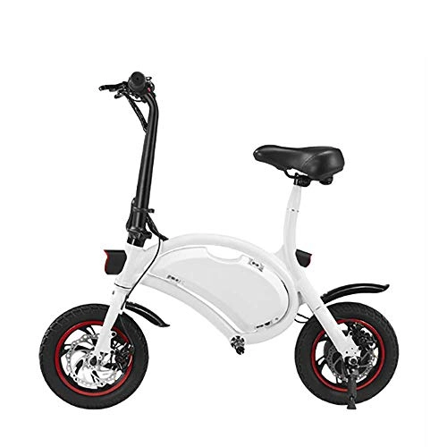 Electric Bike : Leilims Mini ebike Electric Folding Compact Lightweight 250w 36v 26km / h 2 Wheels, Folding For Adults Unisex Bicycle 36v E Bike For Leisure Disc Brakes Electric Bicycles, White