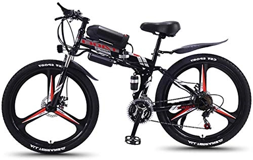 Electric Bike : Lightweight Electric Mountain Bike, Folding 26-Inch Hybrid Bicycle / (36V8ah) 21 Speed 5 Speed Power System Mechanical Disc Brakes Lock, Front Fork Shock Absorption, Up To 35KM / H Inventory clearance