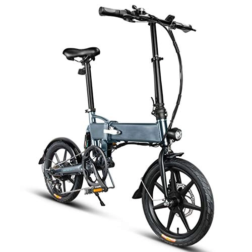 Electric Bike : LIU 16 Inch Foldable Electric Bike, Aluminum Electric Bike for Adults E-Bike with 36V 7.8AH Built-in Lithium Battery, 250W Brushless Motor and Dual Disc Mechanical Brakes, Gray