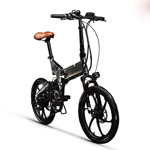 Electric Bike : Liu Electric Bikes for Adults Foldable 250W 48V 8Ah Hidden Battery Folding Electric Bike 7 Speed Electric Bicycle (Color : Black-Gray)
