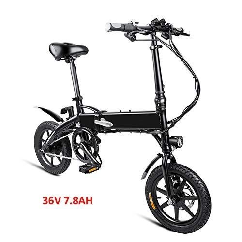 Electric Bike : LIU Folding Electric Bike for Adult, 250W Brushless Toothed Motor, 36V / 7.8AH Lithium-Ion Battery, 3 Riding Mode, Fashion Ebike Moped for Men Women, Black