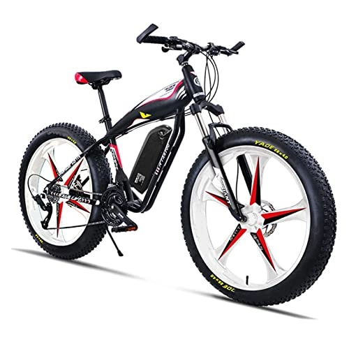 Electric Bike : Liu Mountain Electric Bikes for Men 26 * 4.0 Inch Fat Tire Electric Mountain Bicycle Snow Beach Off-Road 48V 750W / 1000W High Speed Motor Ebike (Color : 1000w white Version)