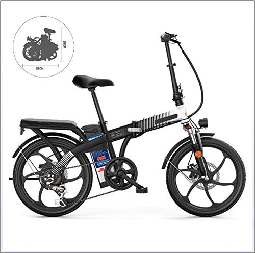 Electric Bike : LKLKLK Electric Folding Bikes 7 Speed High Carbon Steel Frame 20Inches One Wheel Dual Suspension Folding Bike