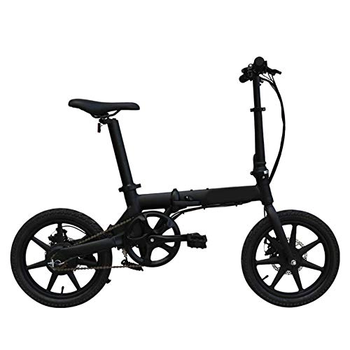 Electric Bike : LKLKLKLK Folding Electric Bicycle 16" Wheels Motor 3 Types Of Riding Modes 5 Gears, Black