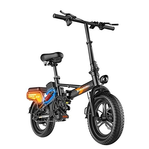 Electric Bike : LOMJK Adult Electric Bicycle, Magnesium Alloy Cycling Bicycle All Terrain, 14" 48V Lithium Battery Removable Lithium Ion Battery Mountain Bike, Sustainable Life 400KM (Size : 70KM)