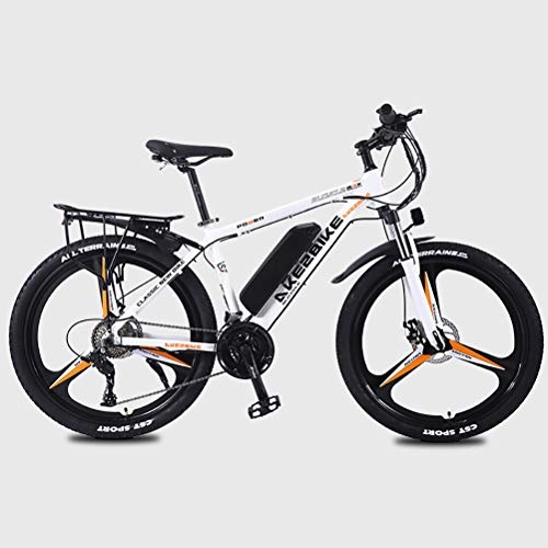 Electric Bike : LOO LA Electric Bikes for Adult, Mens Mountain Bike, 26" 36V 350W Removable Lithium-Ion Battery Bicycle Ebike Max Speed 30~35km, White