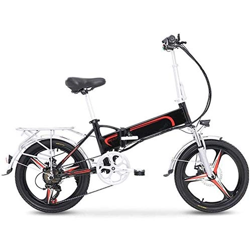 Electric Bike : LPsweet Folding Electric Bicycle, Variable Speed Small Portable Ultra Light 48V Lithium-Ion Battery Ebike Adult Men And Women Outdoors Adventure