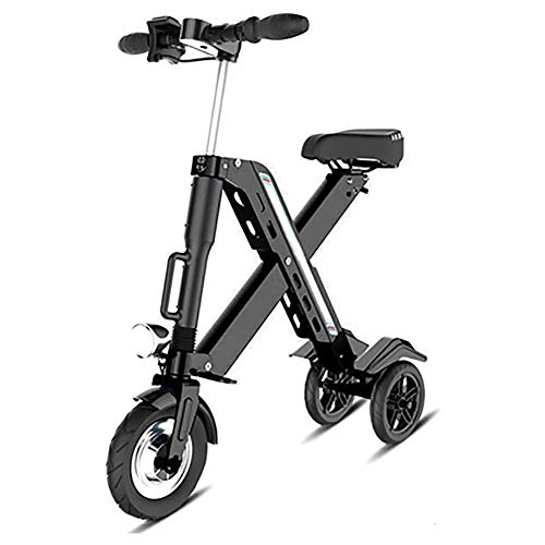 Electric Bike : LPsweet Folding Electric Bike, Adult Mini Folding Electric Car Bike Aluminum Alloy Frame Lithium Battery Bike Outdoors Adventure for Adult, Black