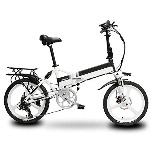 Electric Bike : LPsweet Folding Electric Bike, Aluminum Alloy Frame Lithium Battery Bike Outdoors Adventure Adult Mini Folding Electric Car Bike Easy Folding And Carry Design, E