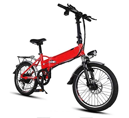 Electric Bike : LQH Folding electric bicycle mini size Aviation aluminum alloy 20 inch 20kg 48V Lithium battery 3 models switch, USB charge input (Color : Black)