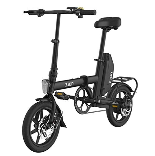 Electric Bike : LQUIDE Electric Bike 48V Electric Fat Tire Ebike Aluminum Folding 20Km / H 240W Powerful Electric Bicycle Mountain / Snow / Beach Front And Rear Disc Brakes