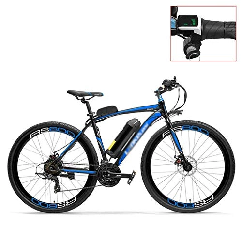 Electric Bike : LUO Electric Bike Pedal Assist Electric Bike, 36V 20Ah Battery, 300W Motor, High Carbon Steel Airfoil-Shaped Frame, Both Disc Brake, Endurance up to 70Km, 20-35Km / H, Road Bicycle, Blue-Led