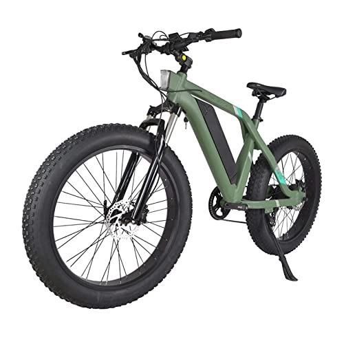 Electric Bike : LWL Electric Bike 26" Powerful 750W 48V Removable Battery 7 Speed Gears Fat Tire Electric Bicycles with Pedal Assist for man woman (Color : Green)