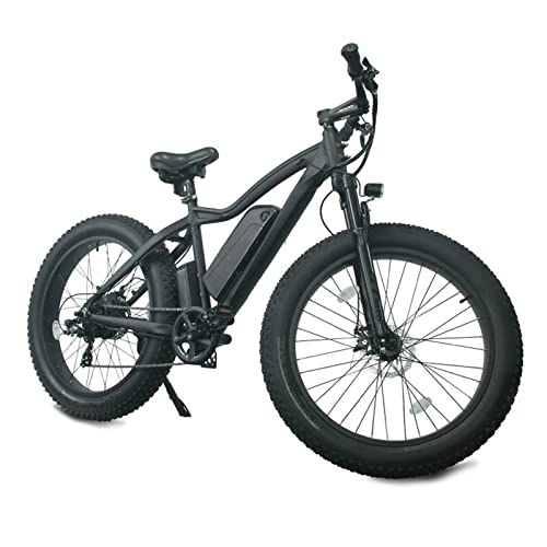 Electric Bike : LWL Electric Bike for Adults 48V 500W E-Bike 26x4.0 Inch Fat Tire Electric Bicycle Rear Drive Mountain E Bike (Color : Black)