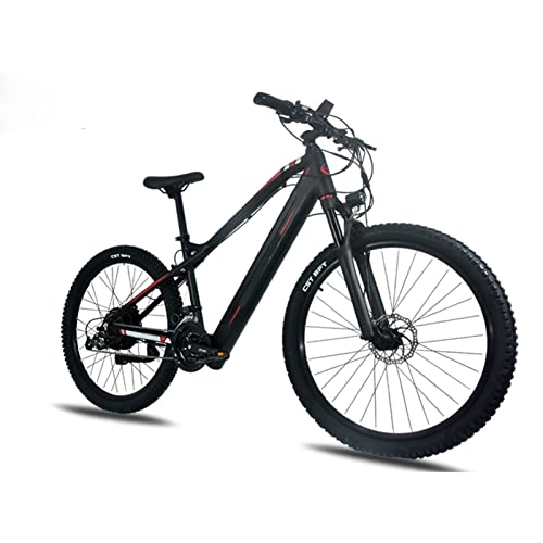 Electric Bike : LWL Electric Bike for Adults 500W 27 Speed Electric Mountain Bicycle With Removable 48V 10.5Ah Lithium-Ion Battery 27.5 * 2.4 Inch Tire (Color : Black, Number of speeds : 27)