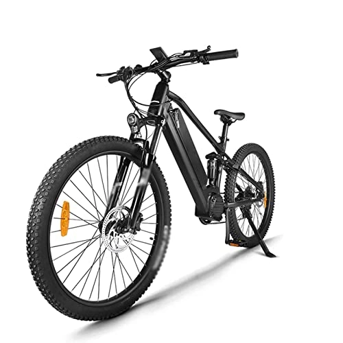 Electric Bike : LWL Electric Bikes for Adults Adults Electric Bike 750W 48V 26'' Tire Electric Bicycle, Electric Mountain Bike with Removable 17.5ah Battery, Professional 21 Speed Gears (Color : Black With Alarm)