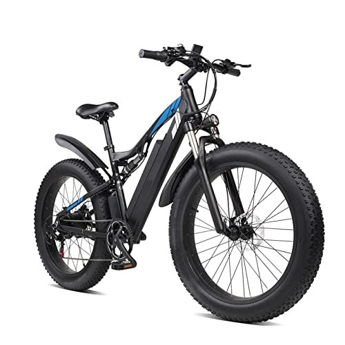 Electric Bike : LWL Electric Bikes for Adults Electric Bicycles For Men 1000W 26 Inch Fat Tire Adult Snow Electric Bike 48V Motor 17ah MTB Mountain Aluminum Alloy Electric Bicycle (Color : Black)