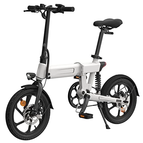 Electric Bike : LWL Electric Bikes for Adults Folding Electric Bikes For Adults Power Assist Electric Bicycle 80km Range 10Ah 36V 250W Rear Wheel Drive Motor Urban Commute E-Bike (Color : White)