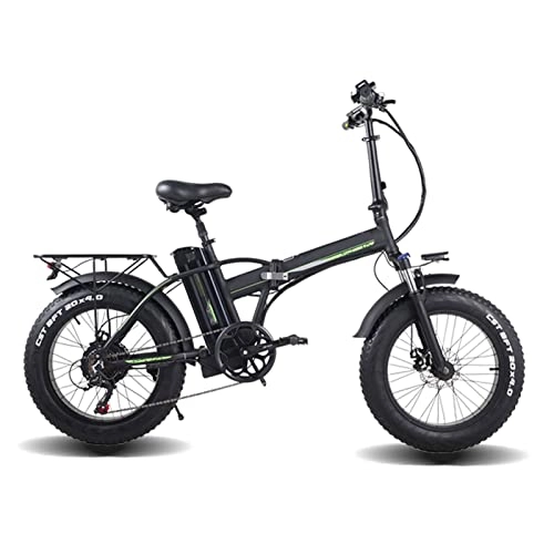 Electric Bike : LWL Foldable Electric Bike 20 Inch Fat Tire 500W Electric Beach Bicycle 48V Lithium Battery 15Ah Mountain E-Bike (Color : 48V500W15AH)