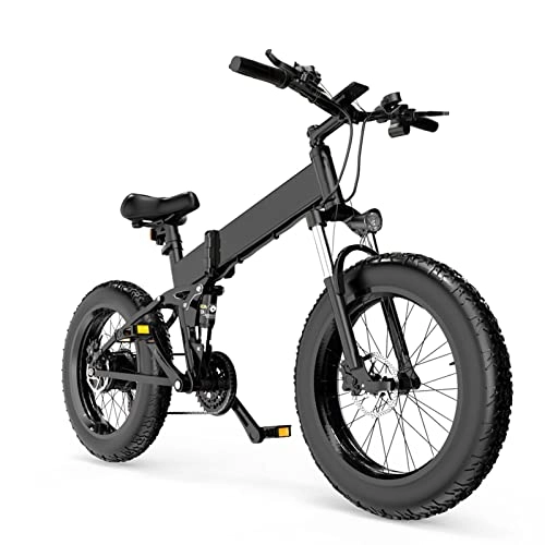 Electric Bike : LWL Foldable Electric Bike for Adults 1000W 26 Inch Fat Tire, 48V 12.8Ah Battery IPX7 Waterproof Mens Women Mountain Electric Bicycle (Color : Two Battery)