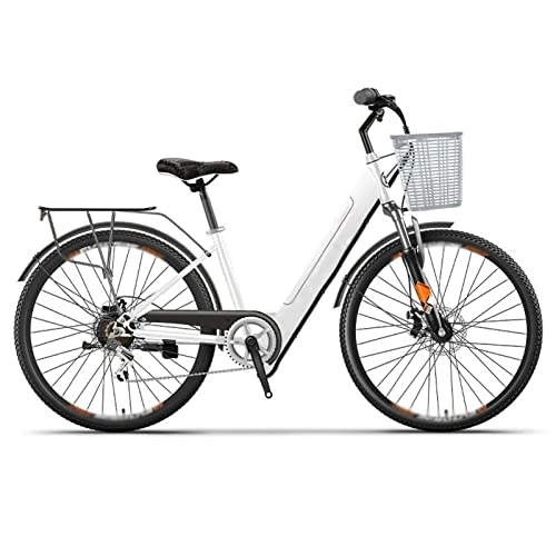 Electric Bike : LWL Women Portable Electric Bike 26 Inch Smart Electric Assisted Bicycle 2 Wheels Adult Electric Bicycles 250W 36V 6Ah / 10Ah / 13Ah Electric Bike (Color : Single speed 13ah W)