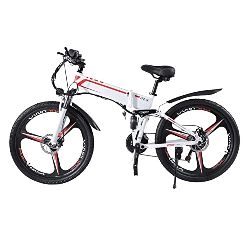 Electric Bike : LWL X-3 Electric Bike for Adults Foldable 250W / 1000W 48V Lithium Battery Mountain Bike Electric Bicycle 26 Inch E Bike (Color : White, Size : 250W Motor)