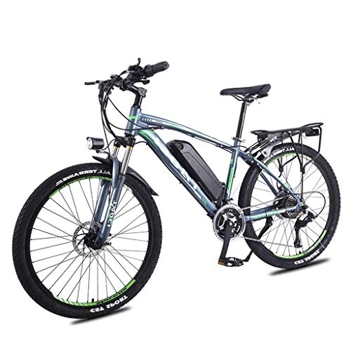 Electric Bike : LYRWISHLY 26" Electric Mountain Bike, 350W Brushless Motor, Removable 36V / 13Ah Lithium Battery, 27 Transmission, Suspension Fork, Tektro Dual Disc Brakes (Color : Green)