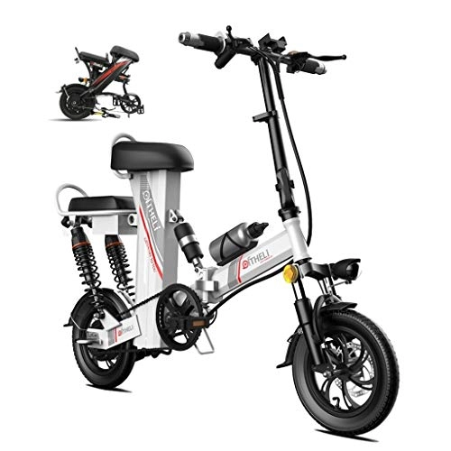 Electric Bike : LYRWISHLY BIKFUN Electric Bike Mountain E-bike, 12 Inch Electric Assisted Bicycle With 48V 30Ah Lithium Battery, 350W Motor, (Color : Silver, Size : Range:100km)