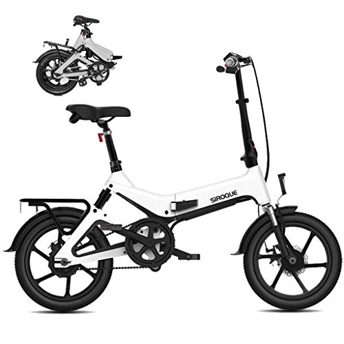 Electric Bike : LYRWISHLY Electric Bike Electric Bike 16 Inch Tires 250W Motor 25km / h Foldable E-Bike 7.8AH Battery 3 Riding Modes (Color : Black)