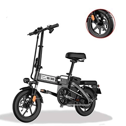 Electric Bike : LYRWISHLY Folding Electric Bike for Adults, 14" Electric Bicycle / Commute Ebike With 250W Motor, 48V 28.8Ah Battery, City Bicycle Max Speed 25 Km / h, Disc Brake (Color : Gray)