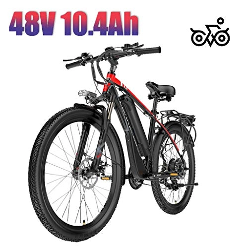 Electric Bike : LYRWISHLY Mens Mountain Bike, Aluminum Alloy Ebikes Bicycles All Terrain, 26" 36V 350W Removable Lithium-Ion Battery Bicycle Ebike, For Outdoor Cycling Travel Work Out (Color : Red)