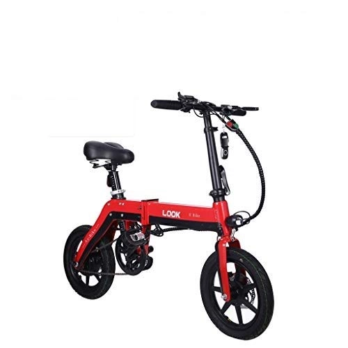 Electric Bike : LYRWISHLY Outdoor Electric Bike, Folding Electric Bicycle for Adults 250W Motor 36V Urban Commuter Folding E-bike City Bicycle Max Speed 25 Km / h Load Capacity 120 Kg (Color : Red)