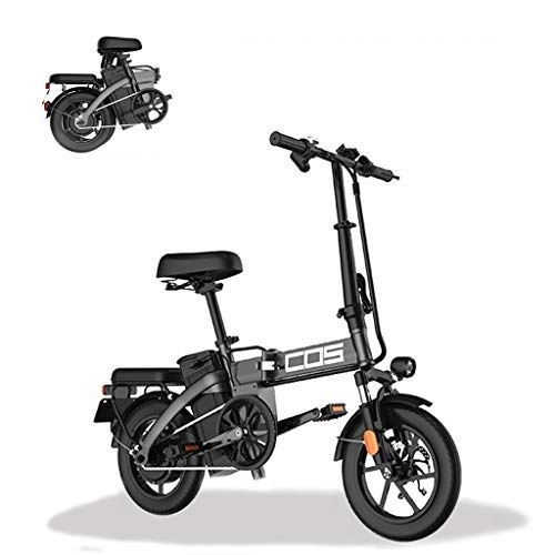 Electric Bike : LYRWISHLY Smart Mountain Folding Electric Bike, for Adults, Power Range 280KM Bicycle Removable 48V / 28.8Ah Lithium-Ion Battery With 3 Riding Modes (Color : Black)