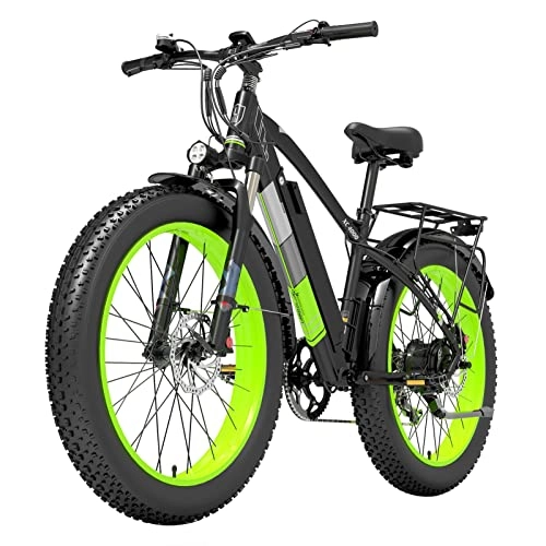 Electric Bike : LYUN 1000W 48V Electric Bike for Adults, 26 Inch Fat Tires Snow Ebike Front & Rear Hydraulic Disc Brake Electric Bicycle 20 mph