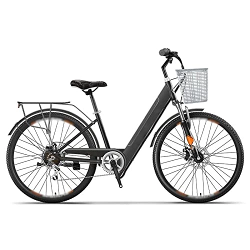 Electric Bike : LYUN E Bike For Adults 26 Inch Electric Assisted Bicycle 15.5 Mph 2 Wheels Adult Electric Bicycles 250W 36V 6Ah / 10Ah / 13Ah Electric Bike Women Portable Electric Bike (Color : Black)