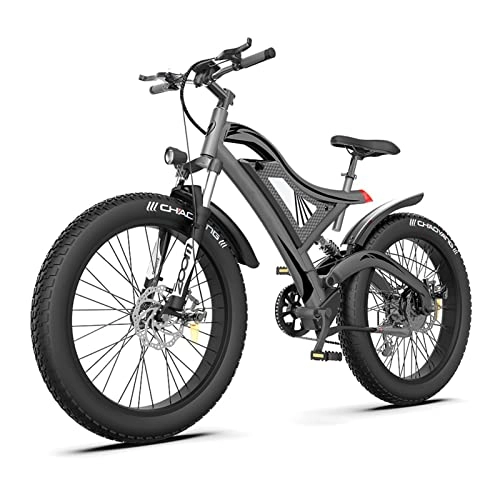 Electric Bike : LYUN E Bikes For Adults Electric 750W 27 MPH 26 Inch 4.0 Fat Tire Ebike 48V 15Ah Lithium Battery Beach City Electric Bicycle Mountain Electric Bike (Color : Dark Grey)