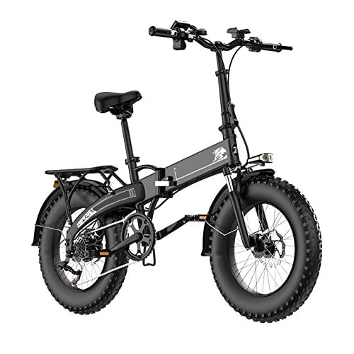 Electric Bike : LYUN Electric Bike Foldable 20 Inch 4.0 Fat Tire 500W 48V 10Ah Mountain Ebike Snow Beach Electric Bicycle for Man / Women (Color : Total 2 batteries)