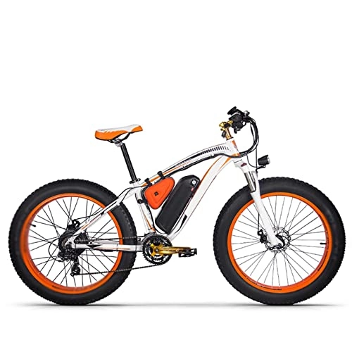 Electric Bike : LYUN Electric Bike For Adults 1000w 26 Inch Fat Tire 17Ah MTB Electric Bicycle With Computer Speedometer Powerful Electric Bike (Color : White)