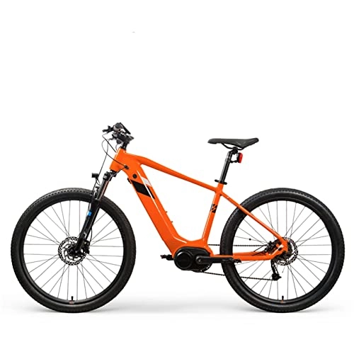 Electric Bike : LYUN Electric Bike for Adults 18MPH 250W Motor 27.5inch Electric Mountain Bicycle 36V 14Ah Hide Lithium Battery Ebike (Color : Orange)