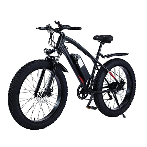 Electric Bike : LYUN Electric Bike for Adults 25MPH Fat Tire 48V 14.5Ah 750W Mountain Bicycle Bike 26 ”4.0 Fat Tires E-Bike (Color : Black)