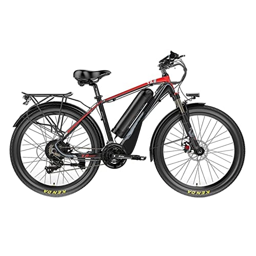 Electric Bike : LYUN Electric Bike For Adults 500W 48V Mountain Electric Bikes For Men, Electric Bicycle 10ah Lithium Battery Ebike, 20MPH (Color : Black)