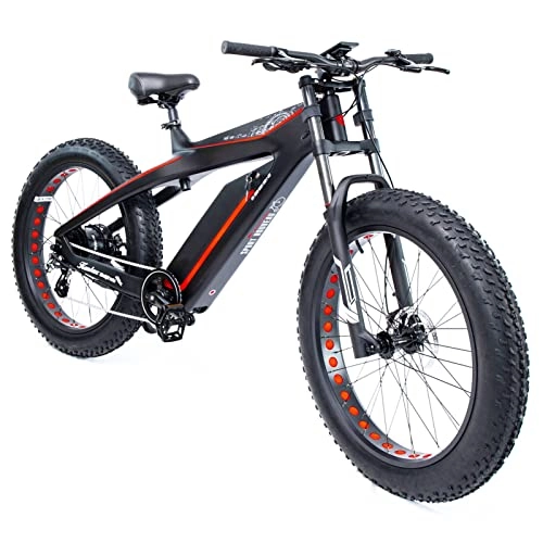 Electric Bike : LYUN Electric Bike for Adults 750W Electric Bike 28 Mph 26 Inch Fat Tire Mountain Electric Bicycle with 48V 13Ah Lithium Battery, Men Snow E Bike 21 Speed