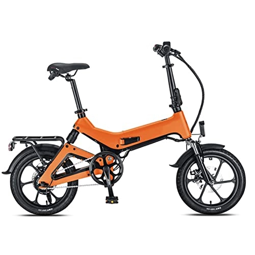 Electric Bike : LYUN Folding Electric Bicycles for Adults 16-Inch Foldable Ultra-Light Lithium Battery Dual Shock Absorber System Electric Bike (Color : A)