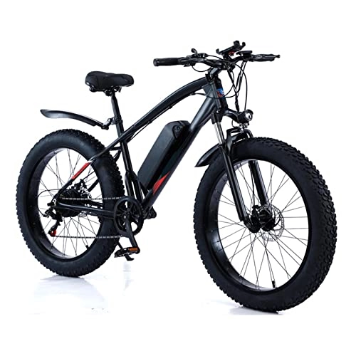 Electric Bike : LYUN Men Mountain Electric Bike for Adults 26 * 4.0 Inch Fat Tire Electric Bicycle 48W 12.5Ah Electric Mountain Electric Bike (Color : 750W, Number of speeds : 21)