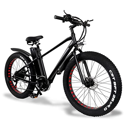 Electric Bike : LYUN Mens 26" Fat Tire Mountain Electric Bike 500W 48V 21 Speed Aluminum Frame Dual Lithium Battery Adults Electric Bicycle (Color : 26 inches 500W 48V 20Ah)